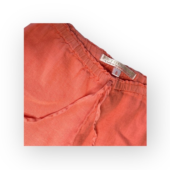 Juicy Couture Baby ♔ Easy Linen Pant ♔ Coral Pink ♔ Girl’s 6 6X ♔ Slouchy Chic ♔ - Picture 12 of 16
